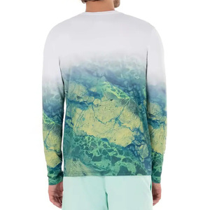 Wholesale Men's Fishing Shirt Long Sleeve Sublimation Print Bass Design UPF 50 Quick Dry Polyester Outdoor Wear - Product Image 3