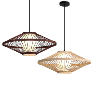 Lámpara colgante rústica de madera de nogal y metal, lámpara colgante de techo industrial ajustable para sala de estar, bar, restaurante - Product Image 3