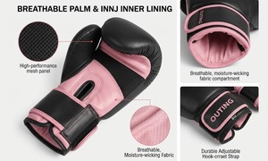 Guantes de Boxeo de Cuero de 10 oz Transpirables que Absorben la Humedad con Cordones para Hombres y Mujeres, para Kickboxing, MMA, Entrenamiento de Combate con Saco Pesado - Product Image 4