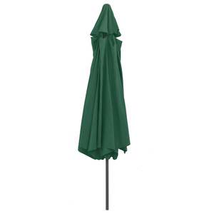 Grand parasol de jardin inclinable en métal avec base en polyester vert pour terrasse - Product Image 4