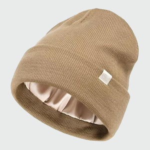 Gorro de Punto de Algodón con Logotipo Personalizado, Forro de Satén, Interior de Seda, con Etiqueta Personalizada - Product Image 2