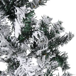 Demi arbre de Noël artificiel mince de 7 pieds avec décoration de vacances élégante de neige floquée - Product Image 5