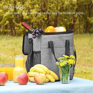 Wilson Custom 600D Insulated Lunch Bag 6 <b>Bottle</b> Wine Carrier Insulated & Padded Wine Cooler Bag with Handle AndShoulder Strap - Product Image 6