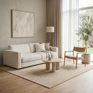DECORDEC Custom Beige Abstract Pattern Textured Non-Slip Eco-Friendly Hand Tufted <b>Thick</b> <b>Pile</b> Modern Area <b>Rug</b> for Living Room - Product Image 3