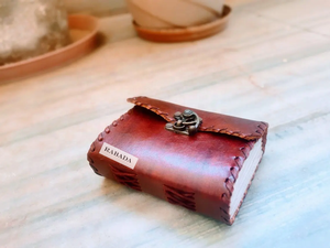 Traveler <b>Diary</b> Loose Leaf Genuine Leather Portable Notebook Manual Book Cotton White Paper With C-Lock Soft Cover <b>Custom</b> - Product Image 4