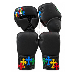 Custom Training Complete Boxing Set Custom Logo Cowhide Leather High Quality Comfortable <b>Cross</b> <b>Patches</b> Boxing Sparring Gear - Product Image 2