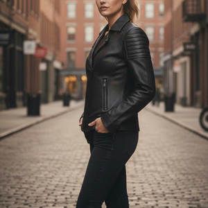 Veste en cuir d'hiver élégante pour femmes, toucher doux, conçue pour le confort et la mode - Product Image 6