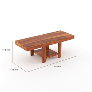 Mesa de centro hecha a mano con base de madera de teca natural, mueble de madera, florero para decoración del hogar, mesa de café rústica moderna - Product Image 6