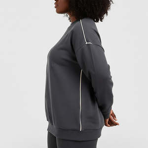 Nouveau design – Sweat-shirts oversize à épaules tombantes pour femmes – Prix de gros – Pulls à manches longues en molleton épais pour femmes - Product Image 3