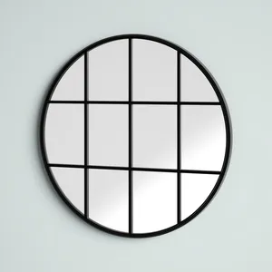 Circular Geometric <b>Wall</b> <b>Mirror</b> Abstract Minimalist Design Glass Home Decor Living Room Accent <b>Mirror</b> - Product Image 1