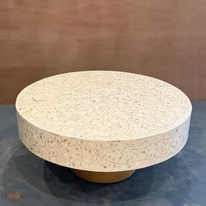 Mesa con Incrustaciones de Hueso de ILAHI, Diseño Moderno con Detalles de Ágata, Almacenamiento Portátil, Muebles para el Hogar - Product Image 3