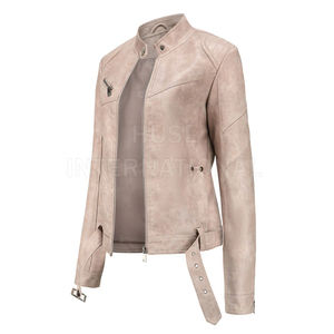 Chaqueta de Cuero Vintage para Mujer, Superventas, con Forro de Nailon Transpirable, Ecológica, Resistente al Viento, Diseño OEM Personalizado con Logotipo - Product Image 4