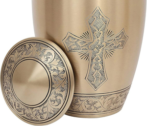 โกศบรรจุอัฐิทองเหลืองทำมือสมัยใหม่สำหรับผู้ใหญ่ โกศตกแต่งสำหรับงานศพสำหรับชายและหญิง ราคาขายส่ง - Product Image 6