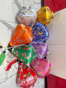 Vietnam Silk Lantern Festival Wedding Party Decoration Light Silk Lantern with Floral <b>Pattern</b> Waterproof Asian Lantern Classic - Product Image 2