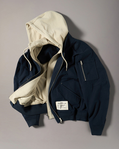 Blouson Bomber Personnalisable Entièrement Chauffant Bleu Skylark avec Fermeture Éclair, Capuche Hiver, Streetwear Printemps, Veste à Capuche Coupe-Vent d'Extérieur avec Logo - Product Image 2