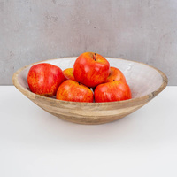 Hand gefertigte große Mango-Holz schale mit Perlmutt-Inlay und Emaille-Druck für Snacks Salat-Geburtstags geschenke