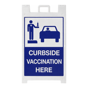 Support de signalisation robuste en forme de A pour les zones de vaccination en bordure de trottoir en extérieur - Product Image 1