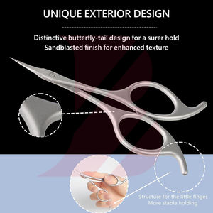 Ciseaux à cuticules professionnels en acier inoxydable argenté avec revêtement en titane, outils de manucure couleur unie, coupe-peaux mortes, prix d'usine - Product Image 3