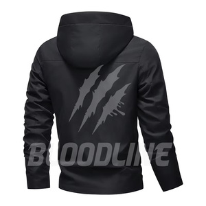 Chaqueta de Motociclismo Negra de Manga Larga, Cortavientos, para Otoño, para Exteriores, Ropa de Carreras para Hombre, Marca Bloodline - Product Image 3