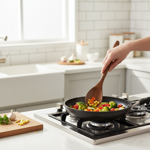 Juego de cucharas de madera de 6 piezas – Utensilios de cocina naturales y ecológicos – Juego de 6 cucharas de madera para cocinar y servir - Product Image 5