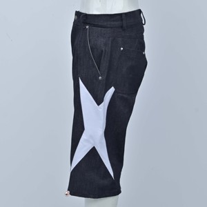 Shorts Bermuda Noirs pour Hommes, Taille Mi-Haute, Fermeture Boutonnée, Tendance, Décontracté, en Denim 100% Coton Tissé, Écologique, Respirant, Idéal pour la Gym et la Course à Pied, Séchage Rapide - Product Image 6