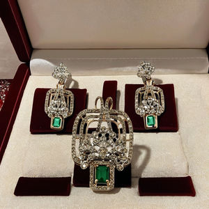 Elegantes y Deslumbrantes Colgantes de Diamantes con Baño de Rodio para Mujer, Alta Calidad, Oro Blanco y Rosa de 14 Quilates, Certificados por IGI, Naturales - Product Image 1