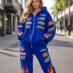 Conjuntos Deportivos Unisex Inspirados en Pilotos de Carreras, Cortavientos, Transpirables, de Forro Polar, Sudadera con Capucha, Ropa Deportiva de Invierno - Product Image 4