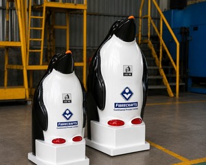 2026 Outdoor Duck Shape Dustbin <b>Red</b> Yellow Color Fiberglass Decorative Waste <b>Bin</b> Use Me Design - Product Image 4