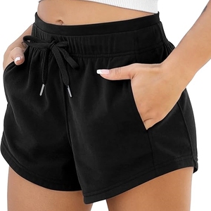 Shorts Deportivos Casuales de Felpa Francesa de Algodón para Mujer, Talla Grande, con Cordón Ajustable y Bolsillos - Product Image 3