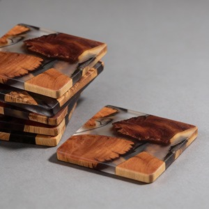 Best Wood & Resin Eco-Friendly Multi-functional Tea Coasters Natural <b>Log</b> <b>Cut</b> Slice Durable Home Decoration Mats & Pads - Product Image 3