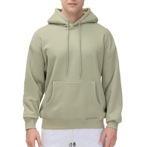 High Quality 100% Cotton French Terry Regular Fit Zipper-Up Hoodie <b>Thick</b> <b>Fleece</b> 400g Hip Hop Custom Men's - Product Image 4
