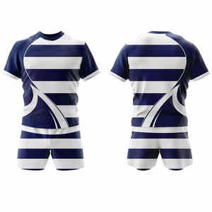 Nuevo Artículo de Moda, Ropa Deportiva Personalizada, Todas las Tallas, Uniforme de Rugby con Logotipo Impreso Personalizado, Conjunto de Camiseta y Pantalones Cortos de Rugby Unisex - Product Image 1