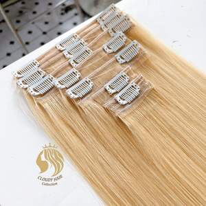 Bone Straight Clip Ins Hair 10A Grado 8 "-32" Venta al por mayor Extensiones de cabello humano liso de hueso vietnamita Proveedor de fábrica - Product Image 2