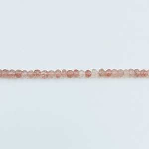 Perles de quartz fraise facettées en forme de rondelle, 4 pouces, pour la fabrication de bijoux, vente en gros - Product Image 5