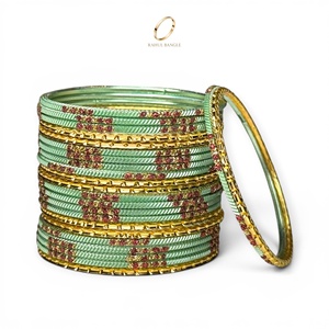New Arrival Kids Green Gold Plated Stainless Steel Zircon Trendy Wedding Fashion Bangles Premium for Gifts at Wholesale Price - Product Image 3
