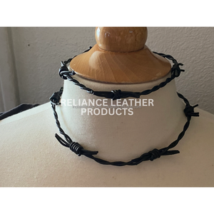 Black Color Leather Barbed Wire Cord Twisted Cowhide Rope Metallic Finish Jewelry Making Cord Wholesale OEM Bulk RTS Supplier - Product Image 6