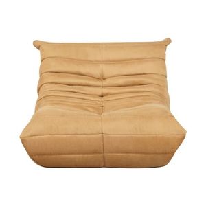 Poltrona di Lusso Trapuntata in Microfibra Gialla, Comoda Sedia da Terra per Arredamento Soggiorno - Product Image 4