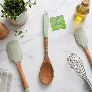 Spatule ovale en bois élégante Dekor Asia, résistante au lave-vaisselle et au micro-ondes, ustensile de cuisine de couleur unie pour la cuisson - Product Image 6