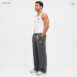 Custom Made Casual Streetwear Vintage Washing 100% Cotton Canvas Eco-Friendly Heavyweight Oversized Side Cargo Pockets Men's - Product Image 6