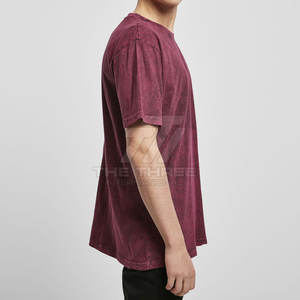 Servicio OEM, Camiseta de Corte Holgado con Lavado Ácido, Personalizada e Impresa para Hombre, 100% Algodón, Precio Bajo al por Mayor, Camisetas con Lavado Ácido para Hombre - Product Image 3