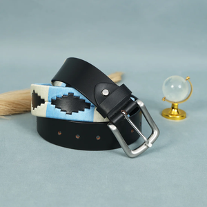 Ceinture en cuir artisanale POLO SPORTS GAUCHO ARGENTINA, design personnalisé, couleur au choix, avec boucle, création de designer. - Product Image 4