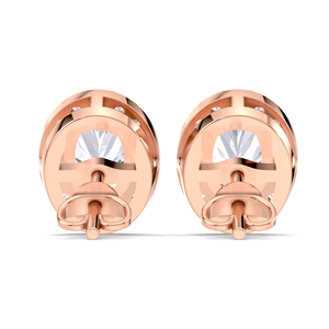 IGI Certified Lab Grown Diamond Oval Halo Stud <b>Earrings</b> 9KT <b>Gold</b> Oval Cut Halo Diamond Studs - Product Image 3