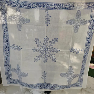 Pañuelo Cuadrado Étnico de Algodón Hecho a Mano, Estampado a Bloque, Set de Pañuelo para el Cuello y Corbata, Ideal para el Verano, Regalo para San Valentín - Product Image 1