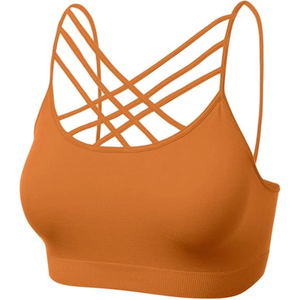 Custom Women Sports Bra <b>Strappy</b> Criss Cross Crop <b>Top</b> Athletic Workout Activewear Private Label OEM Wholesale Supplier - Product Image 2