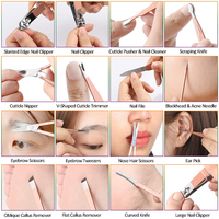 Juego de Herramientas de Pedicura de Acero Inoxidable Alemán de Lujo, 7 en 1, con Estuche de PU Duradero y Color Personalizado, para Uso Profesional