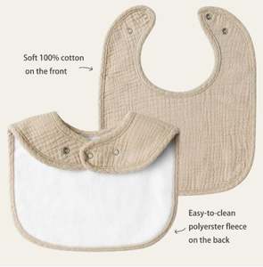 Ensemble de bavoirs pour bébé en mousseline 95% bambou 5% élasthanne - Extensibilité confortable, protection anti-régurgitation - Product Image 2