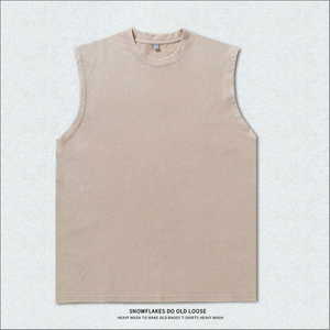 <b>Vintage</b> Breathable Knitted Eco-Friendly Front Logo <b>Tank</b> <b>Top</b> Cool Men's Casual Wear Oversized Sleeveless Sporty Basketball Shirt - Product Image 4