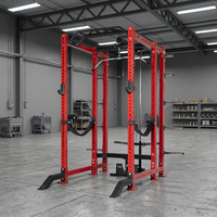 Combo Commercial Smith Machine Multifonctionnel avec Rack de Squat et Machine à Câbles pour Traction Haute et Basse