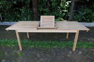 Table à manger rectangulaire extensible en teck massif avec un design moderne et une finition bien poncée pour une utilisation en extérieur TAB25 - Product Image 3