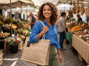 Bolso Tote Golden Dune Sahara Whisper con Cierre, Bolso de Mano Sunweave Desert Bloom, Bolso Shopper Amber Wave, Sandstone Chic Golden Horizon - Product Image 2